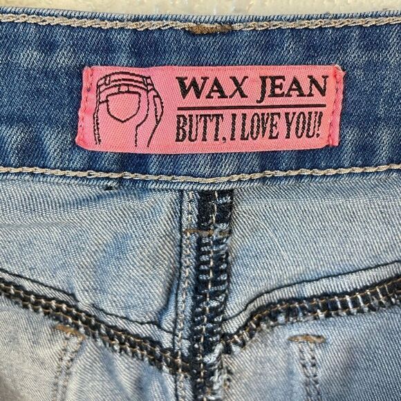 Wax Jean, Butt I Love You Distressed Denim Jegging Pants Size 13 EUC - Picture 3 of 7